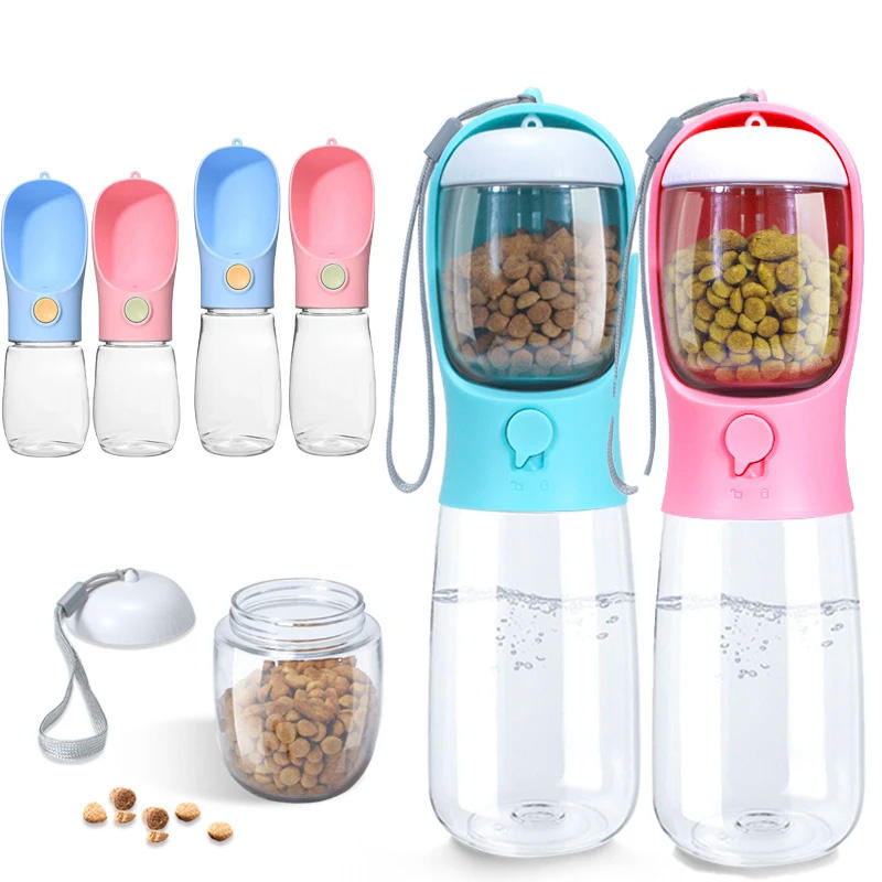Portable Leakproof Pet Water Bottle with Foldable Drinking Bowl – Travel Water Dispenser for Dogs & Puppies