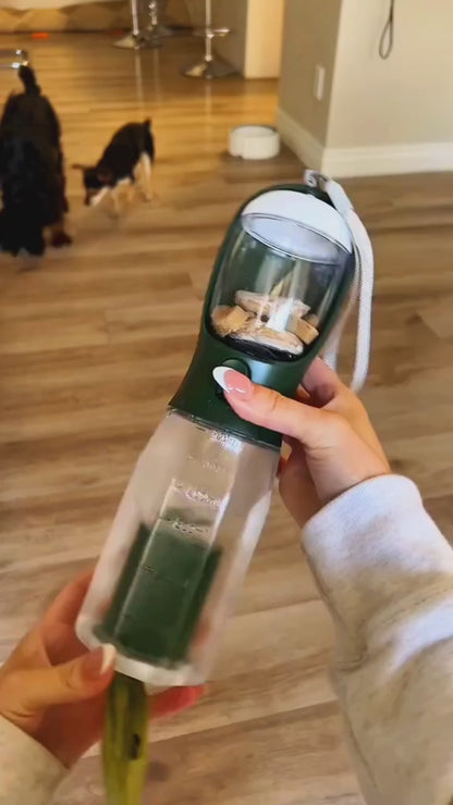 Portable Leakproof Pet Water Bottle with Foldable Drinking Bowl – Travel Water Dispenser for Dogs & Puppies